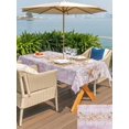 thumbnail image 5 of Outdoor Tablecloth with Umbrella Hole for Patio/Picnic/Party/Camping, Coastal Beach Waterproof Table Cloth Rectangle Table Cover Washable, Summer Ocean Sea Starfish Pink Wooden Grain (60"x 120"), 5 of 9