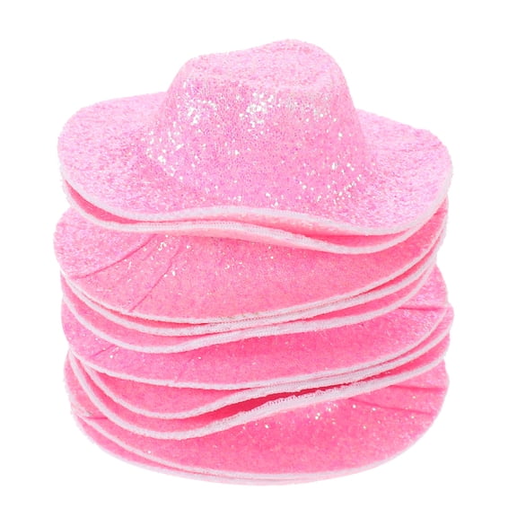HONMEET Tiny Cowgirl Hats Decoration Pink 10Pcs 2.55X1.97X0.79in