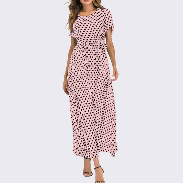 Tummy Control Dress for Women, Round Neck Floral Print Splicing Big Swing  Sleeveless Maxi Dresses for Women, Pink, X-Large : : Clothing,  Shoes & Accessories
