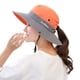 thumbnail image 1 of Muryobao Sombrero de sol con cola de caballo para mujer, protección UV, malla plegable, ala ancha, sombrero de pesca para playa, 1 of 1