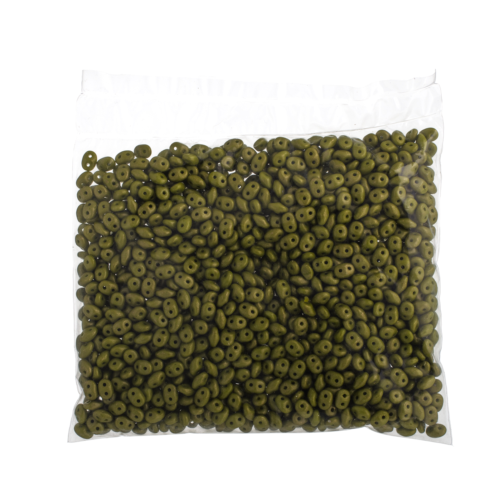 John Bead 100g Czech Glass Superduo 2-Hole Beads 2.5x5mm Dark Opaque Green