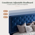 thumbnail image 4 of Amolife Queen Bed Frame with Adjustable Velvet-Studded Headboard, Blue, 4 of 7