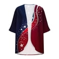 thumbnail image 6 of HOMBOM Dusters Kimono for Women Open Front Lightweight Cardigan 3/4 Sleeve 4th of July Breathable Young Womens Cover Ups Boho, 6 of 6