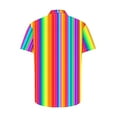 thumbnail image 5 of ZRGHAOYLQ Men's Short Sleeve Shirts Summer Fashion Button Down Striped Print Blouse Casual Beach Hippie Sports T Shirts Tops, 5 of 5