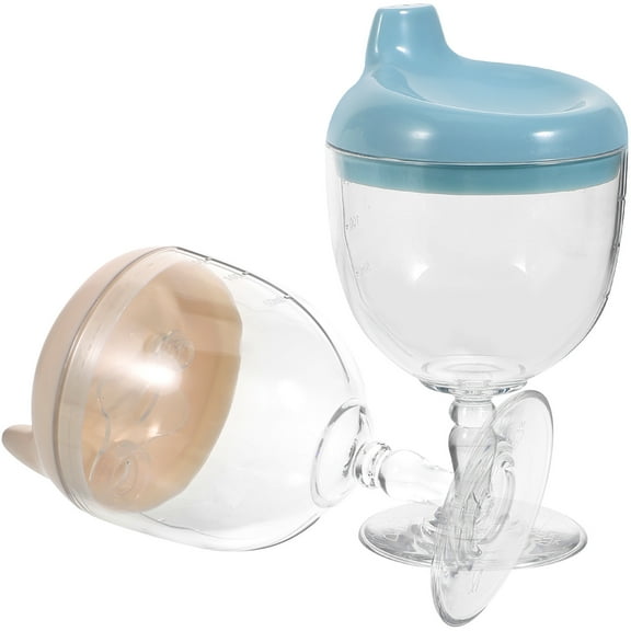 2 Pcs Children's Drinking Cup Baby Kids Wine Glass Plastic Glasses Learning Cups for Goblet Toddler