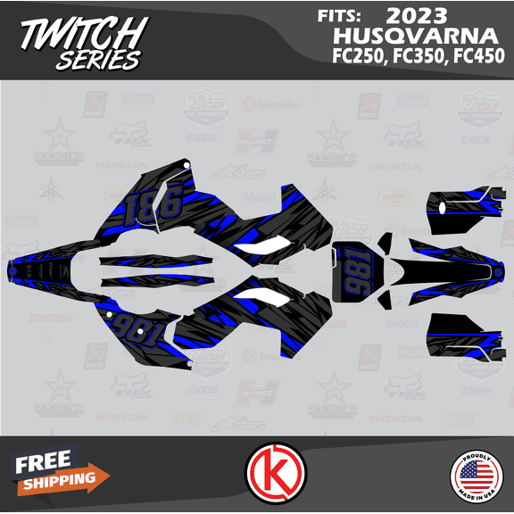 Kalair GFX Graphics Kit for Husqvarna MX 4 STROKE FC250,FC350 and FC450 (2023 ) Twitch Series