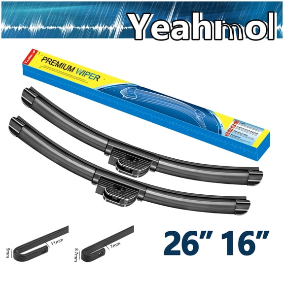 Yeahmol 26"&16" fit for Hyundai Elantra 2017 Windshield Wiper Blades, Premium Replacement For Car Front Window Wiper Blades (Set of 2, 26 16 Inch), WP0553