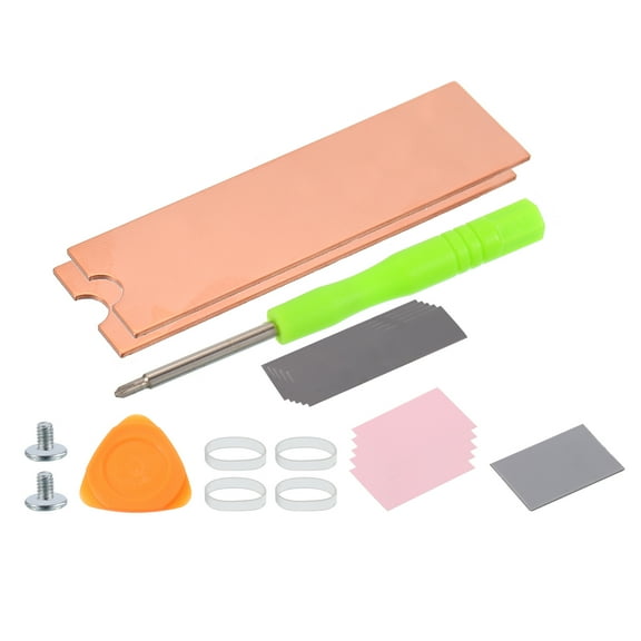 Uxcell 2 Pack M.2 2280 SSD Heatsink with Silicone Thermal Pads,Triangle Pry Tool,Screwdriver,Screws,Silicone Ring Band