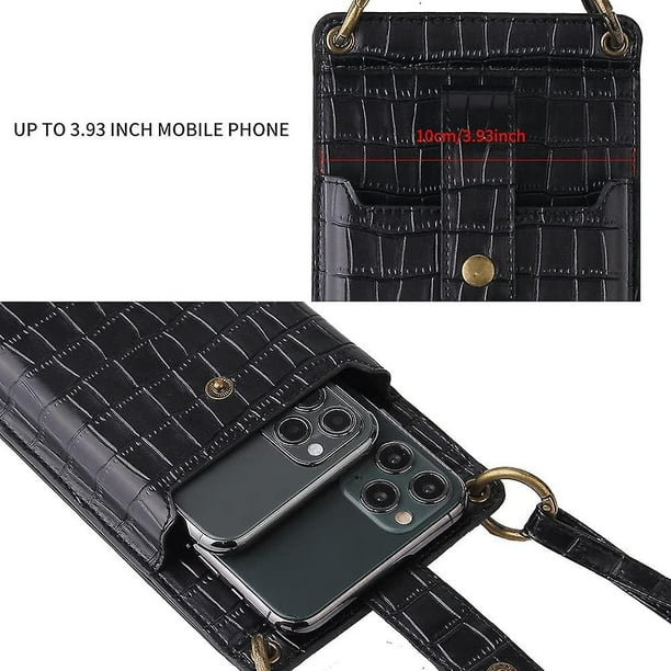 Pu Leather Crossbody Cell Phone Bag For Women Purse With Credit Card Slots And Mirror Suit For Most Smartphone