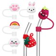 thumbnail image 5 of 6 Pcs Straw Covers Straw Stoppers Drinking Straw Covers Reusable Straw Caps Straw Tip Covers, 5 of 5