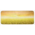 thumbnail image 1 of Yellow Kitchen Mat, Rice Field Farm and Sunset Countryside Agriculture Sun Rays Evening Cloudscape, Plush Decorative Kitchen Mat with Non Slip Backing, 47" X 19", Yellow Beige, by Ambesonne, 1 of 1