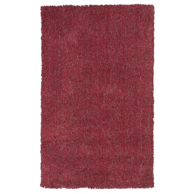 HomeRoots 353918 Tapis en Polyester Rouge Chiné 3 Pi 3 Po x 5 Pi 3 Po