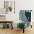 thumbnail image 5 of Designart "Mettalic Indigo And Gold II" Upholstered Glam Accent Chair - Arm Chair, 5 of 5