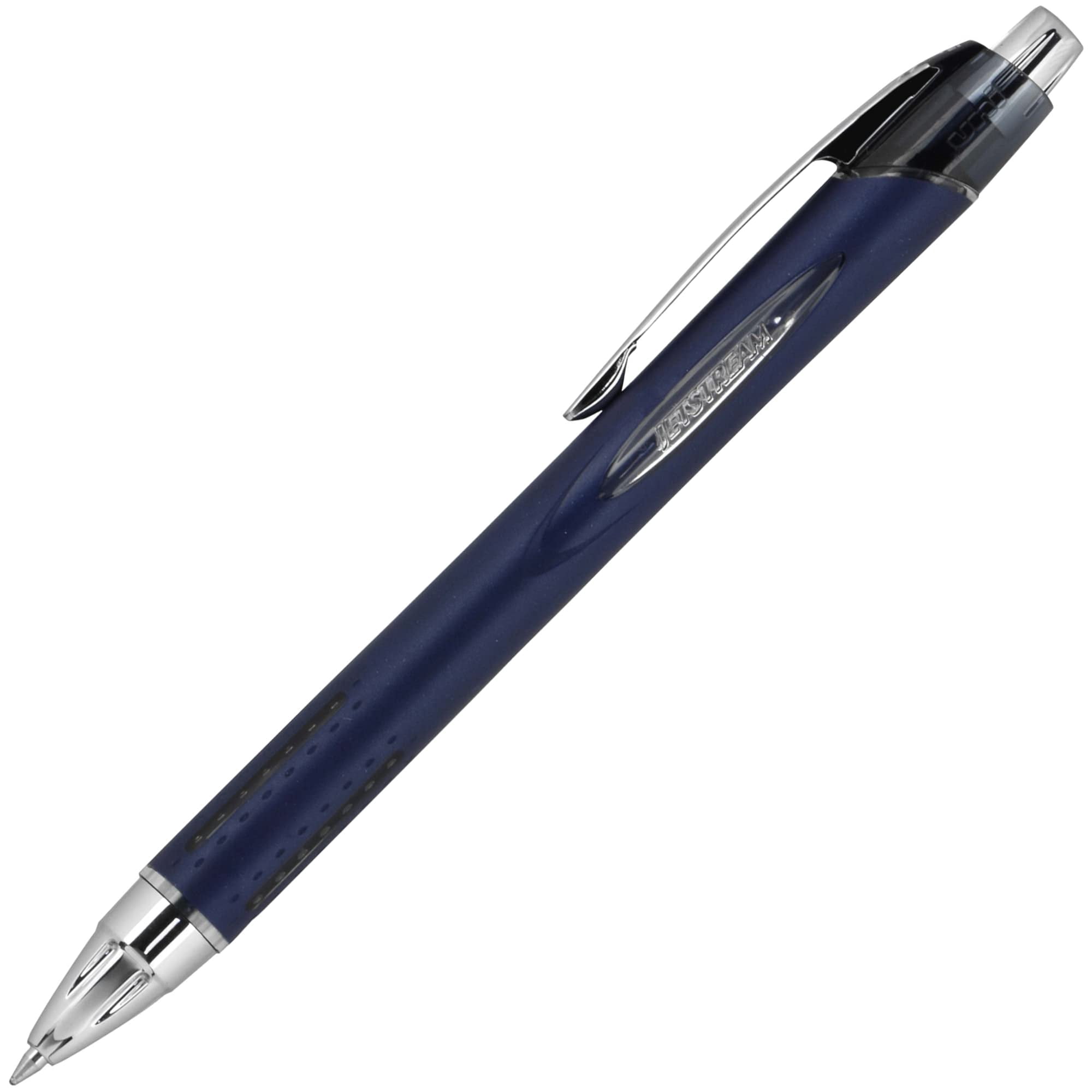 uni-ball® Jetstream™ RT Retractable Ballpoint Pens, Fine Point, 0.7 mm, Blue Barrel, Black Ink, Pack Of 12