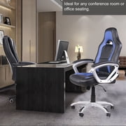 CNMODLE Heated 6 Vibrating Armchair PU Leather Office Massage Chair Race Car Seat Chair Height Adjustable Ergonomic Armchair