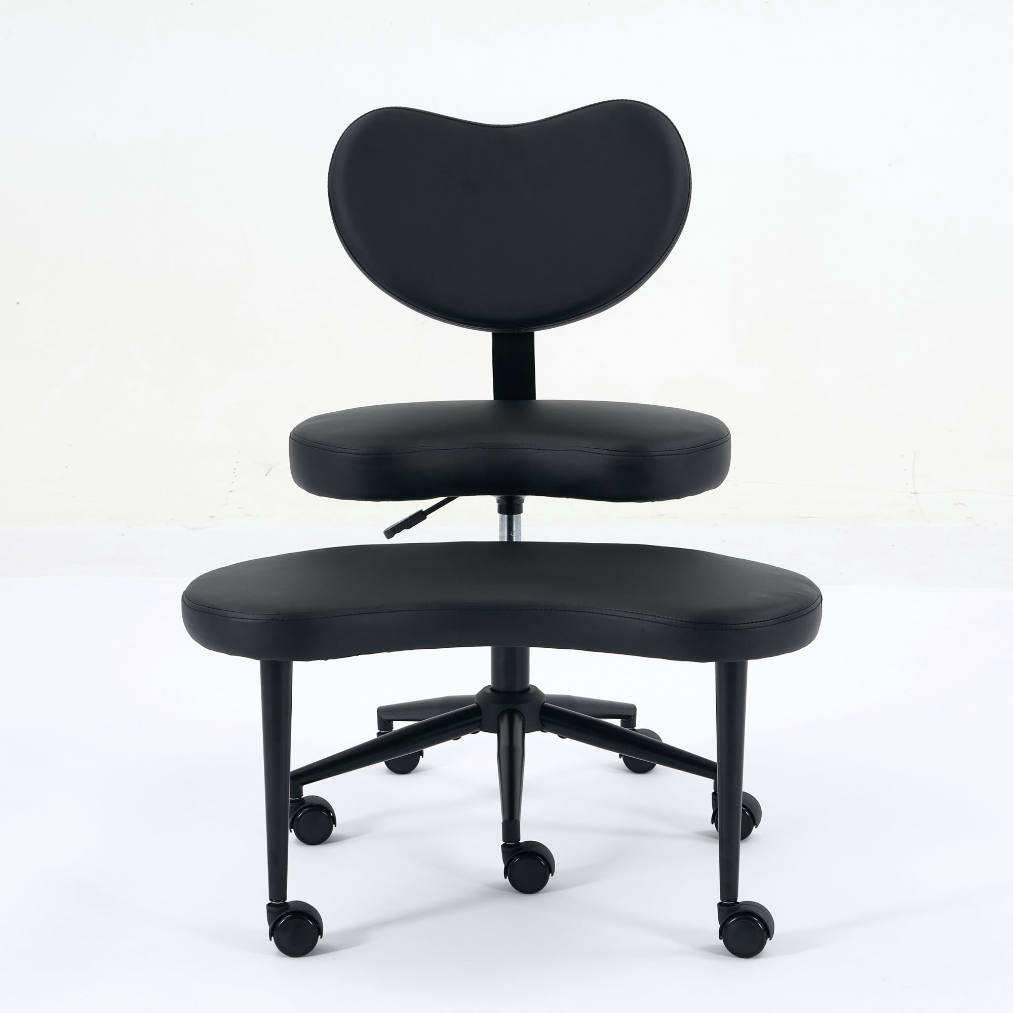 Meditation Chair Plus, Cross Legged Chair with Wheels, ADHD Chair, Criss Cross Desk Chair with Lumbar Support and Adjustable Stool, Flexible Design for Fidgety Sitters, Black