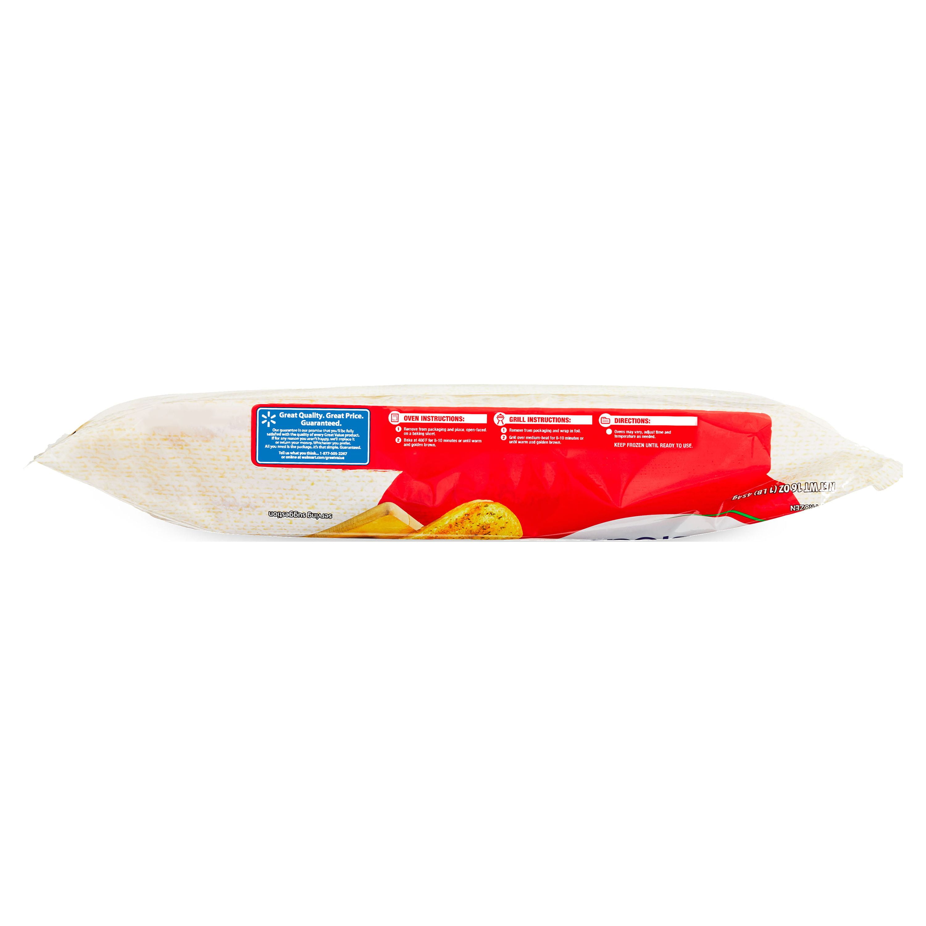 Great Value Garlic Bread, 16 oz (Frozen)