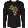 thumbnail image 3 of Inktastic Black History Month Africa in Handmade Textile Fabric Long Sleeve T-Shirt, 3 of 5