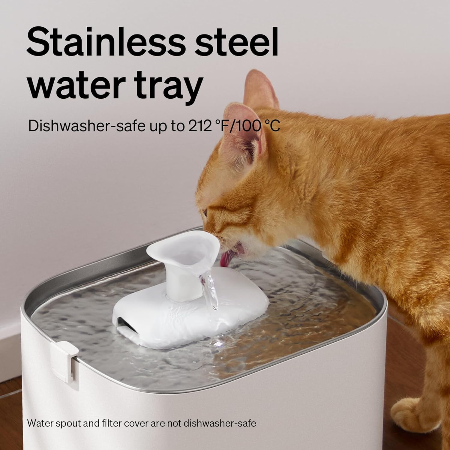 Upgrade Cat Water Fountain Stainless Steel Tray, Dockstream 2 Cat Fountain Indoor, 3L/101oz Auto Cat Fountains for Drinking, App Monitoring Pet Water Fountain Dog, 5G WiFi Cat Water Dispenser
