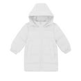 thumbnail image 3 of BRGZLK Boys Coats Lightweight Padded Coat Solid Color Long Sleeved Zipper Hooded Windproof and Warm Mid-length Style Winter Outwear with Pocket White 7-8 Years, 3 of 4