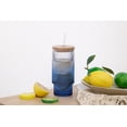 thumbnail image 4 of Mainstays Ribbed Glass Tumbler Blue, 4 of 6
