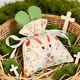 thumbnail image 2 of 4PC Bunny Easter Decoration Gift Bags Easter Party Favor Reusable Burlap Goodie Rabbit Drawstring Treat Bag for Some Bunny is One Easter Kids Baby Shower Garden Tea Party Supplies, 2 of 6