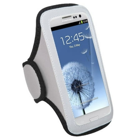 Samsung Galaxy 3 Armband Insten Vertical Universal Gray Sports Workout Exercise Running Gym Cycling Armband Case Phone Holder for Samsung Galaxy S8 S7 S6 On5 J7 Sky Pro J3 Luna Pro J1 LG Stylo 3 G5 K7 V30 X Charge ()
