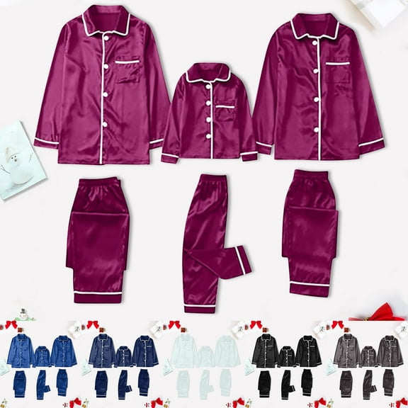 VEKDONE 2024 Clearance Matching Family Pajamas Sets 2024 Merry Christmas Pjs Outfits Cute Elk Reindeer Plaid Print Holiday Home Sleepwear Sets