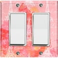 thumbnail image 1 of Metal Light Switch Plate Cover Romantic Paris  Eiffel Tower Pink Orange Cloud Letter PRS002, 1 of 13