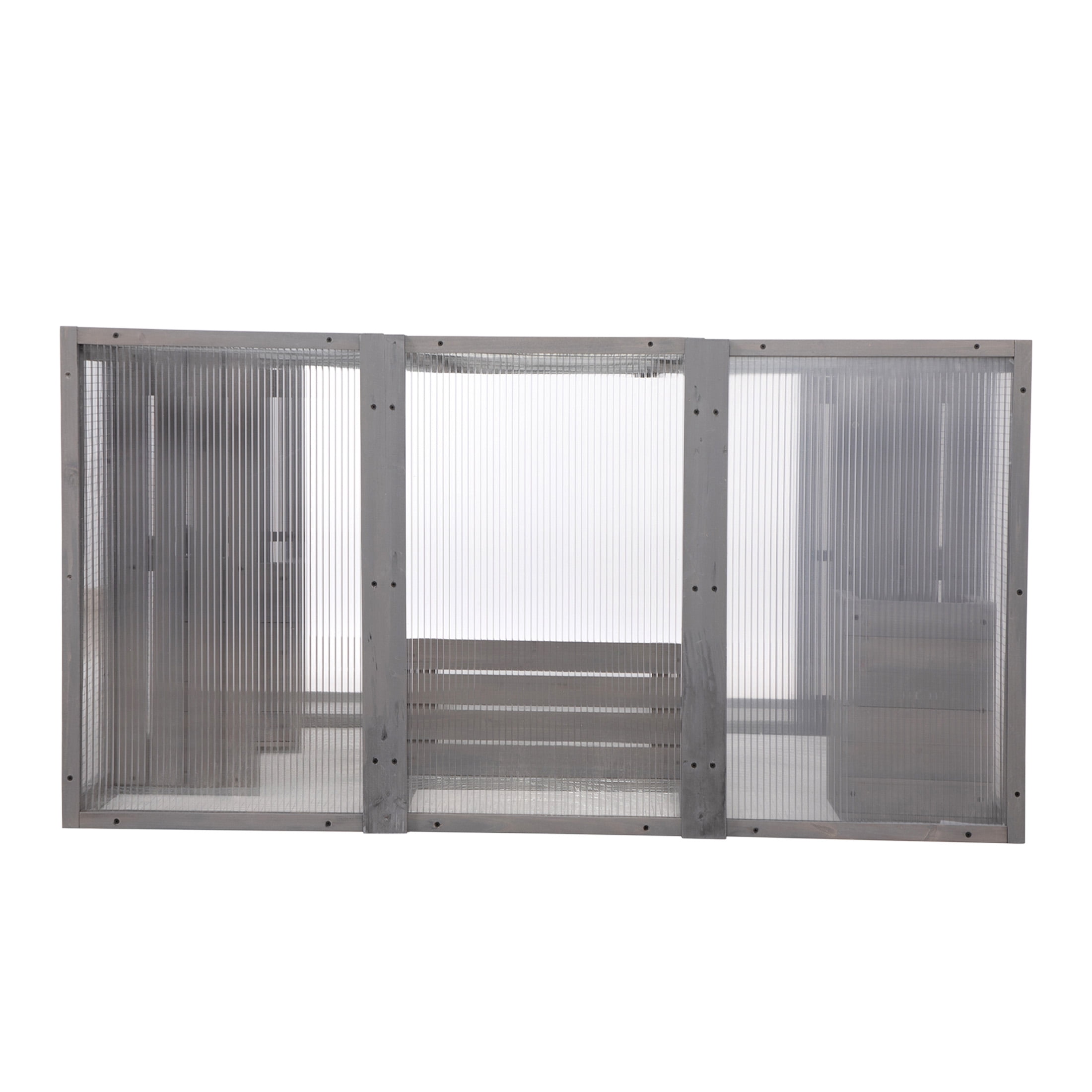 JERFIT Large Outdoor Cat Enclosure with Roof, Multi-Level Indoor/Outdoor Cat Cage Playpen with Lockable Door, Wooden Catio for Multiple Cats, Gray