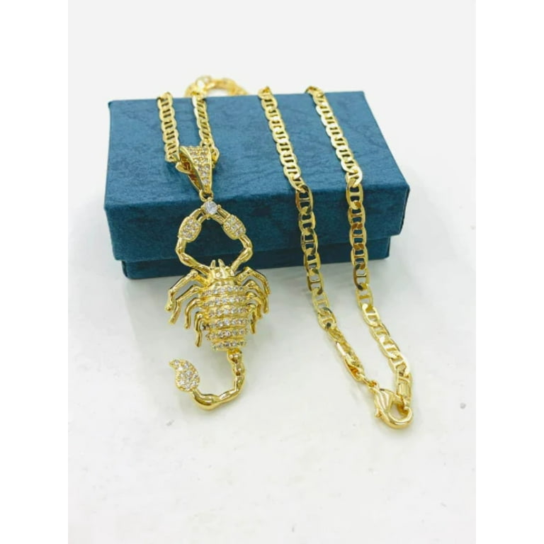 Mens gold shop scorpion pendant
