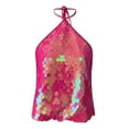 thumbnail image 5 of HXWCHs Women's Sleeveless Glitter Party Tank top Clubwear Night Out Fashion Summer Rave Outfit XL Hot Pink, 5 of 5