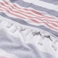 thumbnail image 4 of 100% Cotton Filippo Fouta Beach Towel, Lightweight, Soft and Absorbent Terry Cloth Backing, Nautical Stripes Pattern Travel Bath Towel, 35" x 67", Baked Apple by Blue Nile Mills, 4 of 4