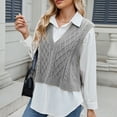 thumbnail image 4 of Goodtrade8 Knitted Sweater Women Trendy Lightweight Sweater Vests Casual Solid Color Sleeveless V-Neck Sweaters Women Tops, 4 of 7