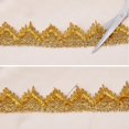 thumbnail image 3 of 14.22 Yards(13m) Gold Sequins Lace Trim Golden Beaded Lace Trim Sequinned Fabric Ribbon Glitter Mesh Decorative Gimp Trim for Garment Accessories DIY, 3 of 6