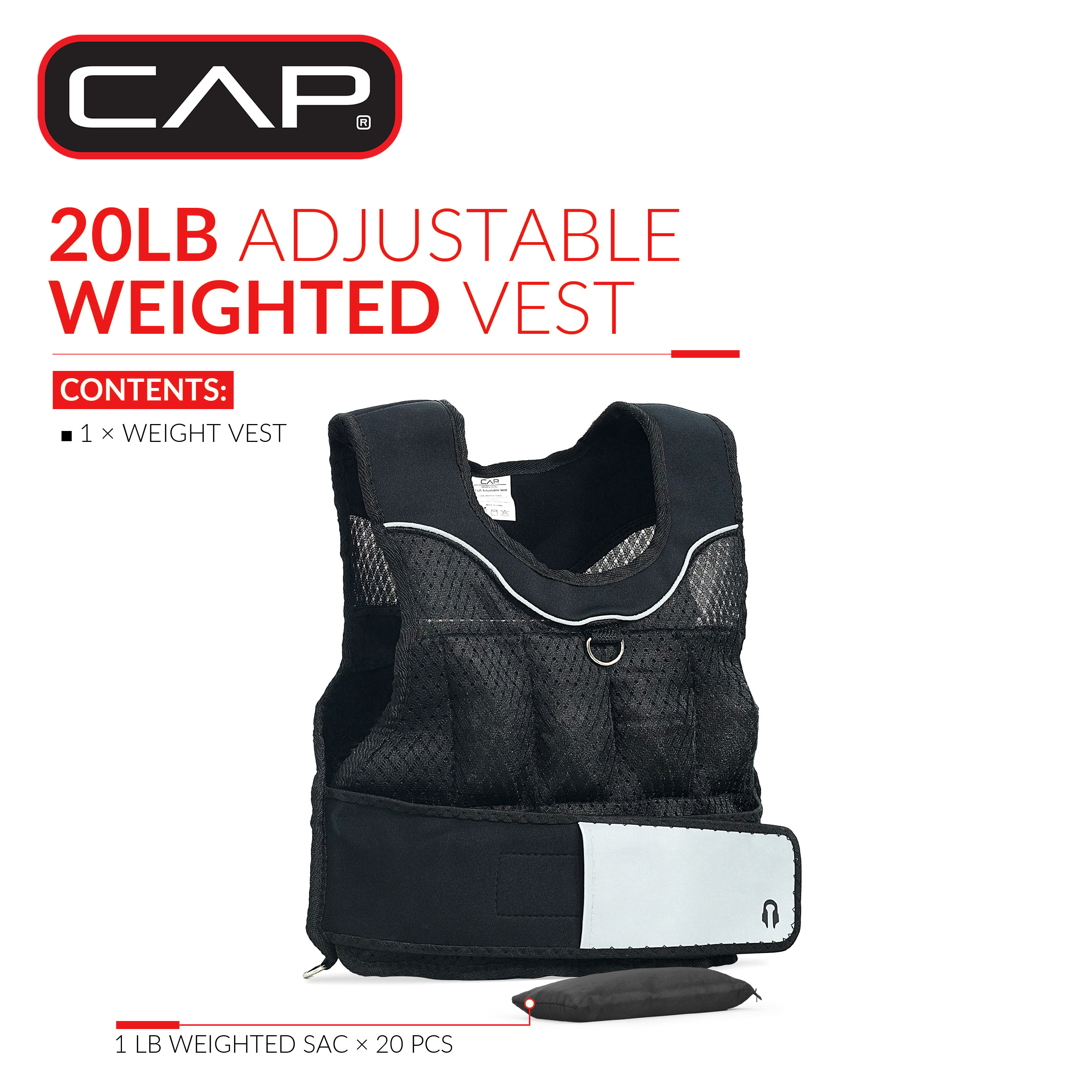 CAP Barbell 20 lb Adjustable Weighted Vest photo 3
