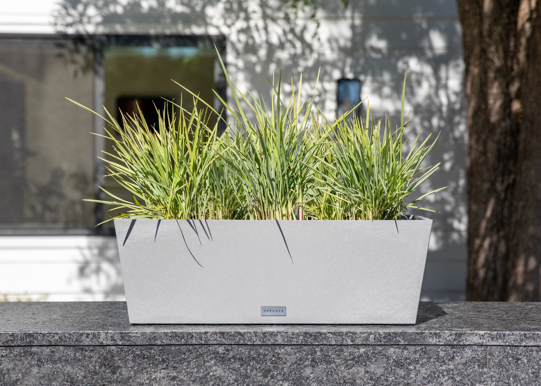 Veradek Pure Series Window Box 25" Plastic Planter 2-Pack Gray