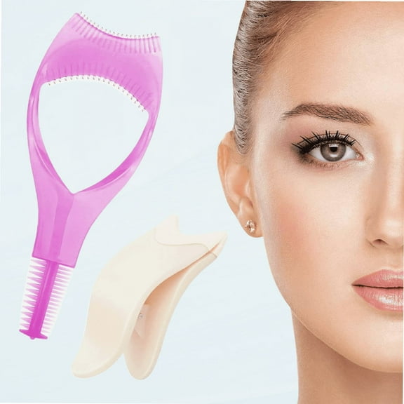 2PCS Lashes Buddy False Eyelashes Applicator Tool, Lash Clip & Eyelash Brush Tool & Mascara Guard Applicator Set - 3 in 1 Eye Lash Makeup Tool