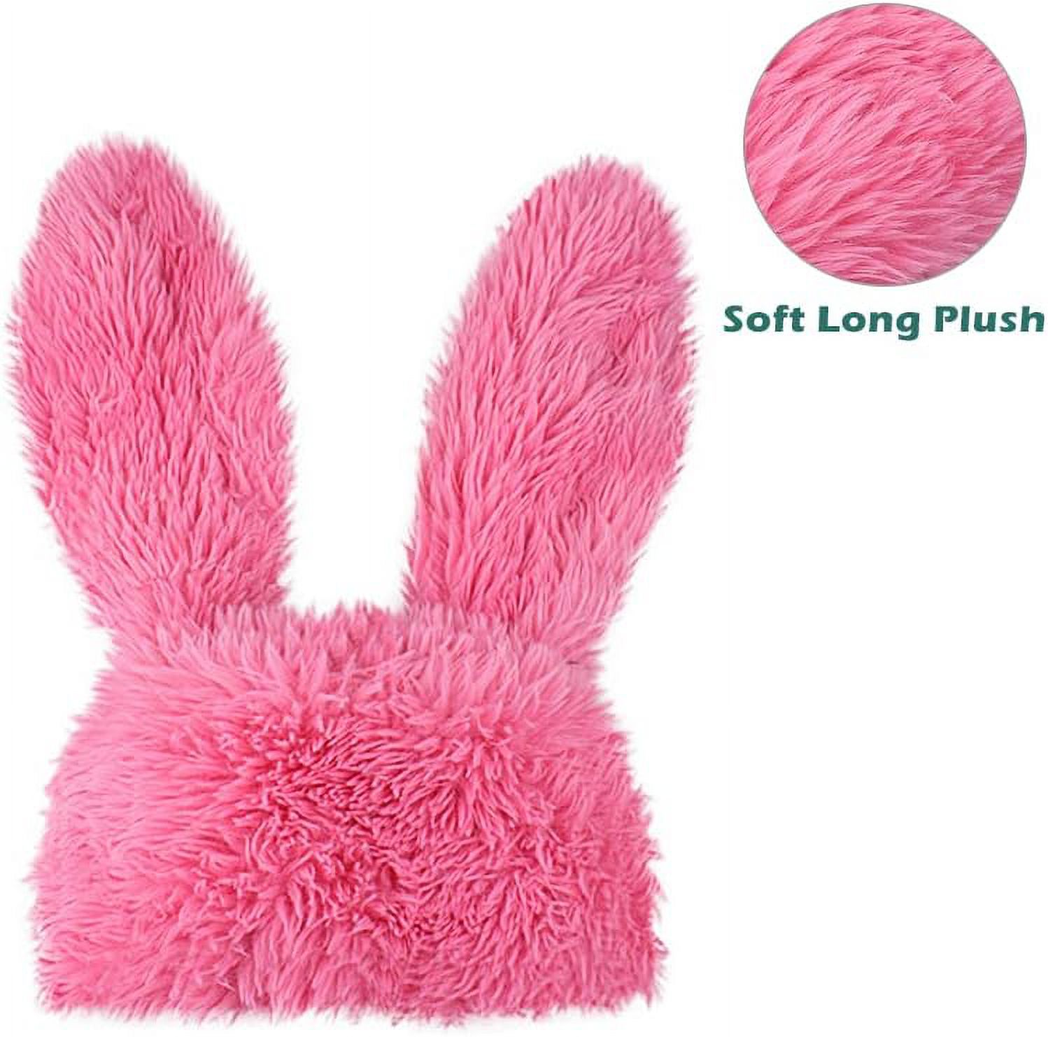 9862 Lolita Hat Kawaii Pink Fuzzy Bunny Rabbit Ear Beanie Fluffy Head 32030275_hi main image 2