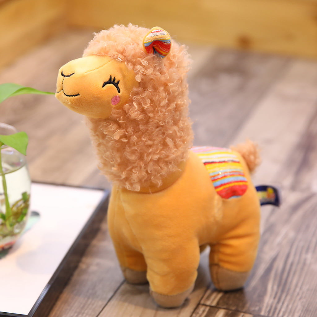 25cm Smile Stripe Alpaca Llama Plush Animals Toy Stuffed Doll Kids Toys Gifts 