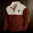 thumbnail image 1 of Chandail en Molleton Sans Capuche pour Hommes, chandail-Over pour Extérieur, Manches Longues, Col Rond, Doublé Doux, Thermique, pour Printemps Automne Hiver, Confort, 1 of 3
