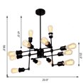 thumbnail image 4 of BELLEZE Mid Century 12 Light Chandelier Modern Pendant Lighting Black Kitchen Foyer Dining Room Ceiling Light Fixture, 4 of 5