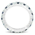 thumbnail image 2 of Pompeii 1 cttw Blue Sapphire Diamond Wedding Eternity Ring 14k White Gold (G/H,I1-I2), 2 of 4