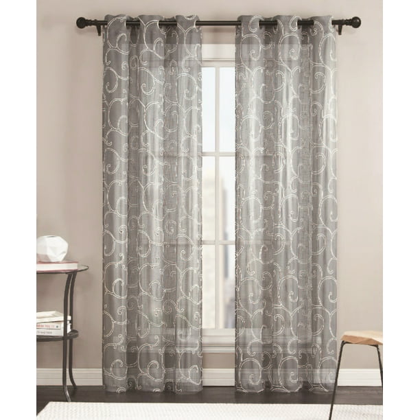 extra long gray curtains