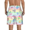 thumbnail image 3 of Kll Cute Unicorn Men'S Casual Summer Beach Shorts Hawaiian Shorts With Pockets-Xx-Large, 3 of 9