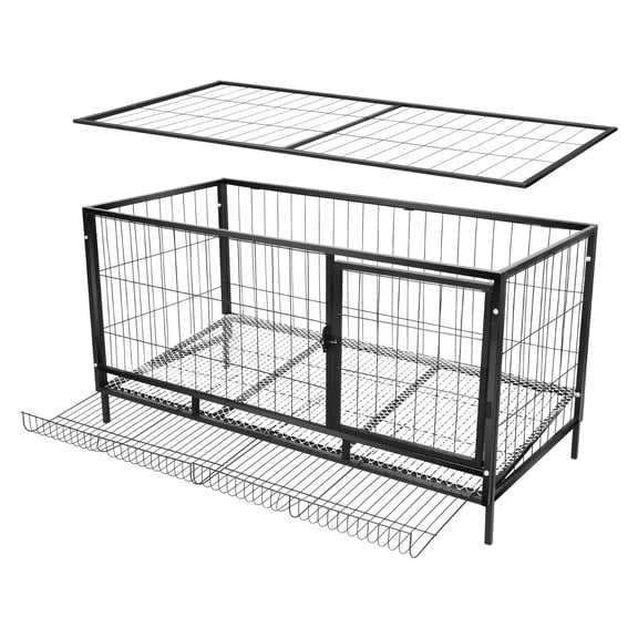 Metal Chicken Coop, 47.5''x23''x24.5'' Chickens Playpen Enclosure Chicken Run Hen Kennel Duck Coop Cages Automatic Egg Collection for Small Animals Poultry Duck Rabbit Hen