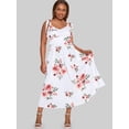 thumbnail image 1 of Maxi Vestido de Talla Extra con Estampado de Flores con Lazo Rosegal  Vestidos casuales de talla grande, 1 of 4
