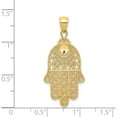 thumbnail image 5 of 14K Yellow Gold Diamond-Cut Filigree Chamseh Pendant (36 X 16) Made In United States c3743, 5 of 6