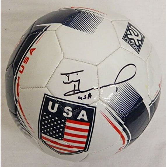 Tim Howard Signed Official Team USA White & Blue Soccer Ball w/USA