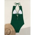 thumbnail image 4 of Top-kevin Women's Crochet One Piece Swimsuits V Neck High Waist Bathing Suit Sexy Hollow Monokini Swimwear, 4 of 6